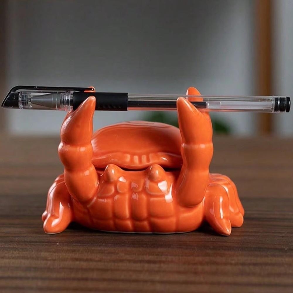 Mini Pen Holder Resin Jewelry Storage Tray Handmade Crab Ornament Tea Table