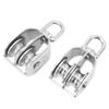 2PCS Double Pulley Block M32 Roller Wheel Stainless Steel 360 Degree Rotation Pulley for Cable Lifting