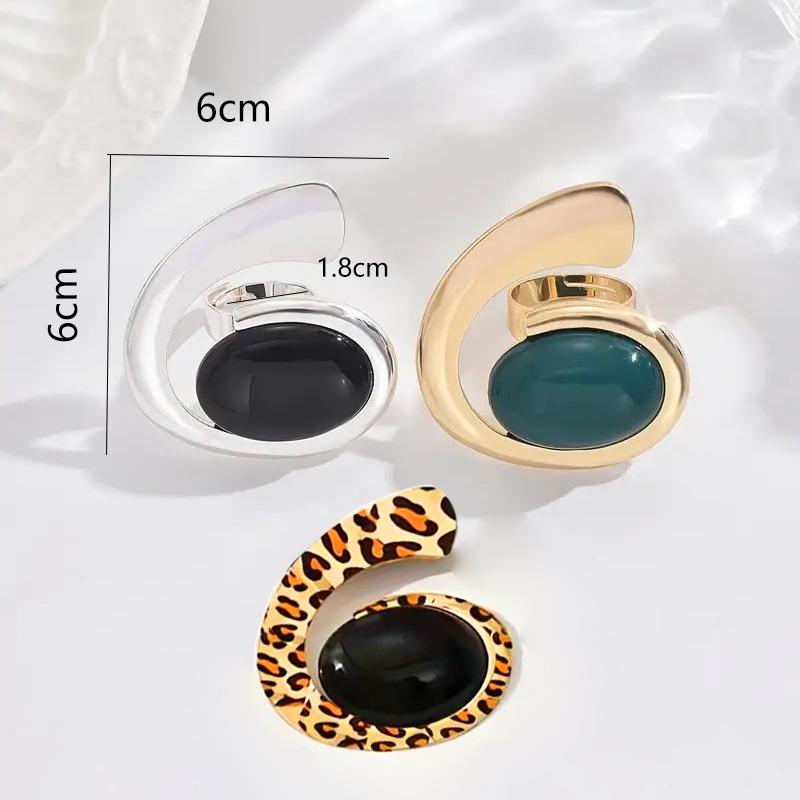 Преувеличенное кольцо-открытие, Персонализированное кольцо в панк-стиле, Кольцо с леопардовым узором в западном стиле, Модный трендовый подарок