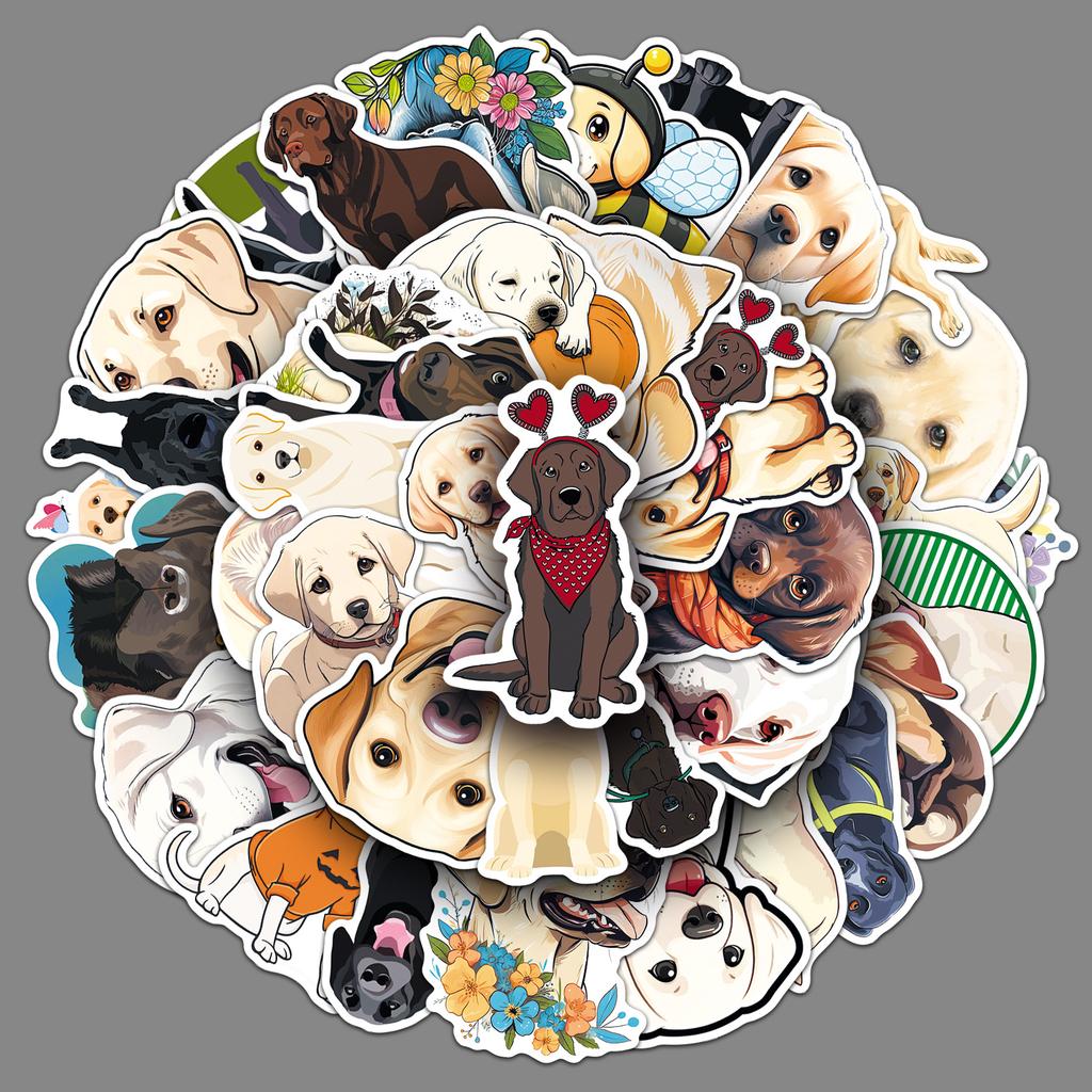 50 Labrador Graffiti Stickers Personalized Cartoon Cute Dog Decorative Mobile Phone Case Suitcase Stickers