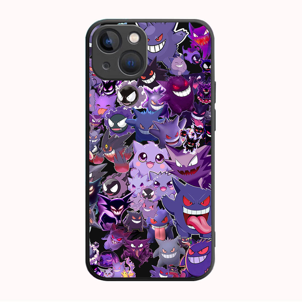 Чехол B-75 Pokemon Gengar Black для Samsung S24 S23 S22 S21 S20 FE S10 Lite Ultra S7 S8 S9 Plus A05S A11 A12 A13 A15 A22 A24 A25 A32 A52 A71 5G