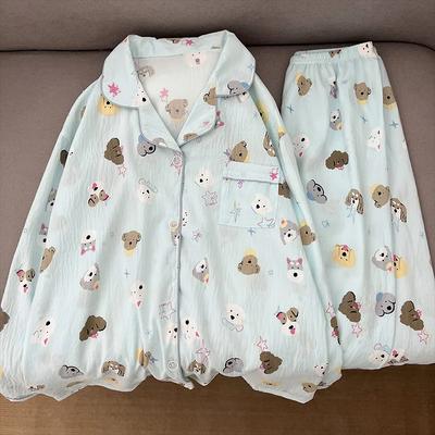 Весенний модный комплект пижамы больших размеров для женщин с рисунком милой звезды и собаки, женский комплект пижамы в стиле Харадзюку