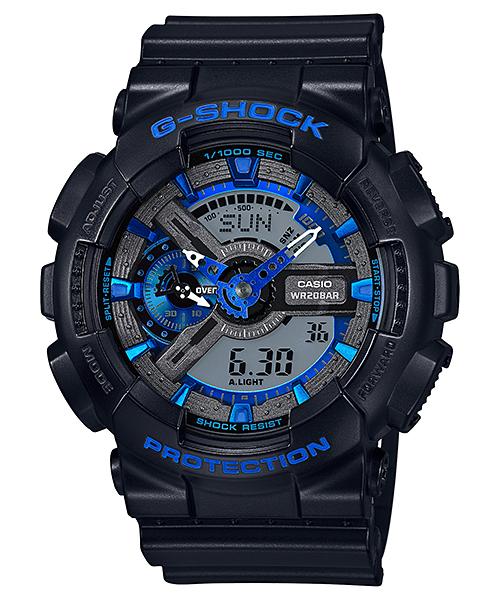 Casio Мужские часы G-SHOCK, смола, водостойкость 200 м, цифровые, ударопрочные, кварцевые, GA-110CB-1A