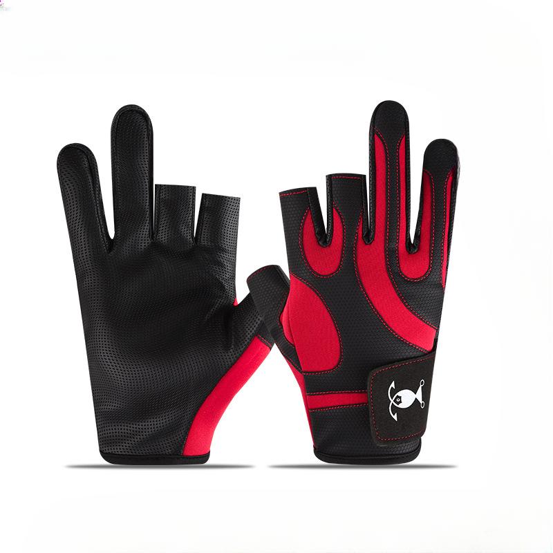 Новые перчатки для рыбалки Luya с тремя пальцами, мужские, нескользящие, износостойкие, для рыбалки на открытом воздухе, снаряжение, перчатки для рыбалки на лету и со скал