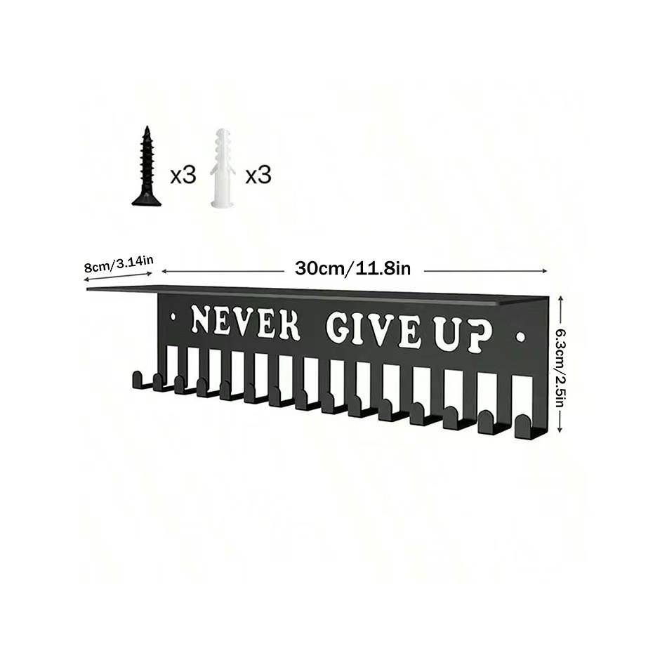 Metal Award Display Shelf With Wall Hook For Trophy And Medal Organization In Offices