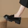 Thick-soled Black Light Mouth with Skirt Style College Small Leather Shoes Thick Heel Single Shoes Women