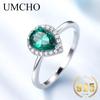Exquisite Green Platinum Ring Women Trendy Wedding Promise Rings Bridal Jewelry Gifts