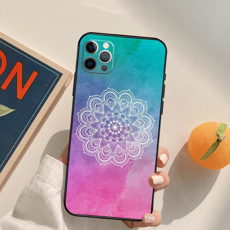 Цветы Мандала Цветочный Чехол Funda Для iPhone 14 15 16 Pro Max 11 12 13 Pro Max Mini XR 16 15 Plus 16e Чехол для Телефона