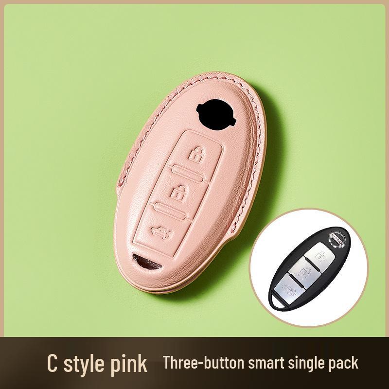 Ключница из коровьей кожи растительного дубления для ключа от автомобиля New Sylphy Murano, ручная работа, дизайн с пряжкой для мужчин