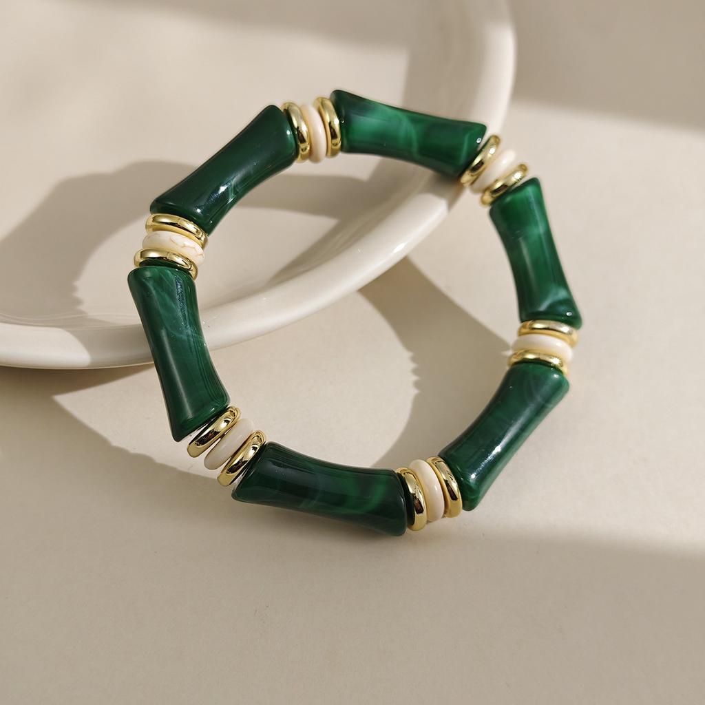 Color Smudging Elbow Joint Elevation Bracelet Bamboo Design Sense Simple Personality Medium Antique Bracelet