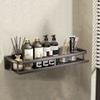 Black Bathroom Shelves Space Aluminum Toilet Rack Practical Makeup Organizer  for Kitchen
