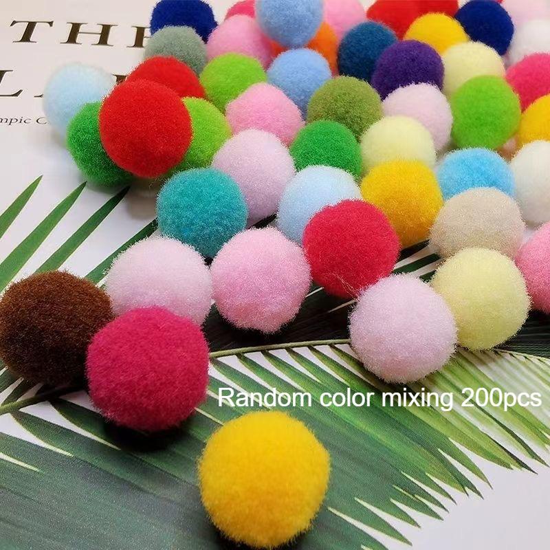 200pcs Multicolor DIY Pom-Pom Balls - Soft Polyester Party Decorations for Crafts,Home Decor,Festive Celebrations,Craft Supplies