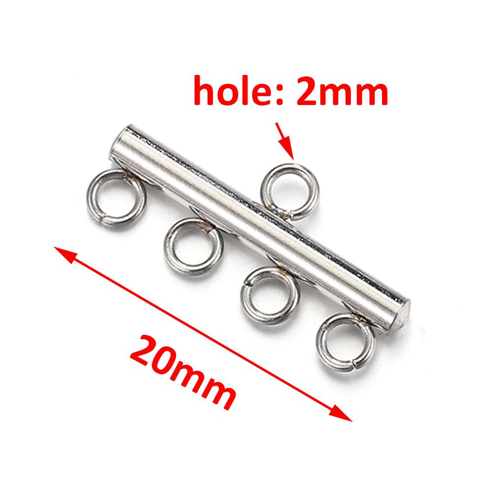 20pcs Stainless Steel Necklace Bracelet Layer Clasps Pendant Bail Connect Tassel DIY Connectors Jewelry Making Earrings Supplies