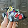 Go-cart Cartoon Keychain Pendant with Double-Ring Hook Anti-Detachable Design Decompression Tool Keychain Accessory