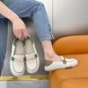 Осенние новые однопедальные мокасины женские туфли маленькие белые туфли на мягкой подошве из коровьей кожи плоская подошва