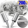 200x Self Tapping Screw Cabinet Shelf Bracket Laminate Support with Rubber Sleeve Non-Slip Layer Glass Plate Holder Fixed Screw