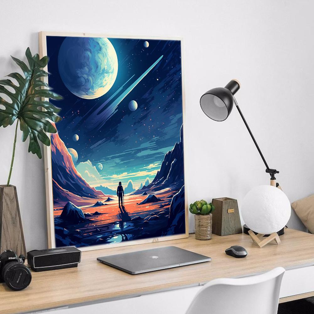 Full Square Round Diamond Painting Kits Planet Fantasy Embroidery Landscape Mosaic Diy Home Decor