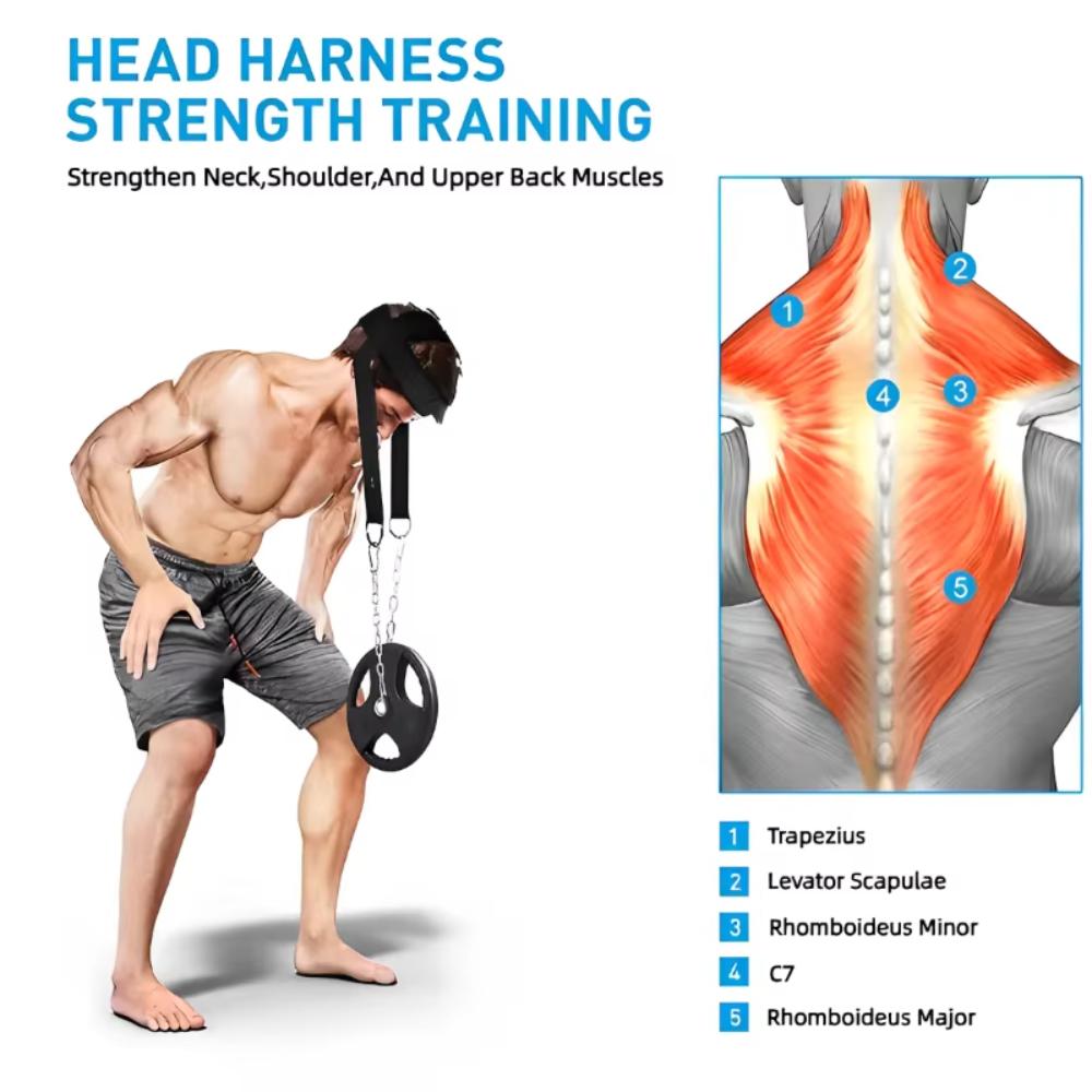 1PCS Head Neck Training Harness Body Strengh Exercise Cervical Spine Strap Adjustable Power Gym Fitness Weight Bearing Cap