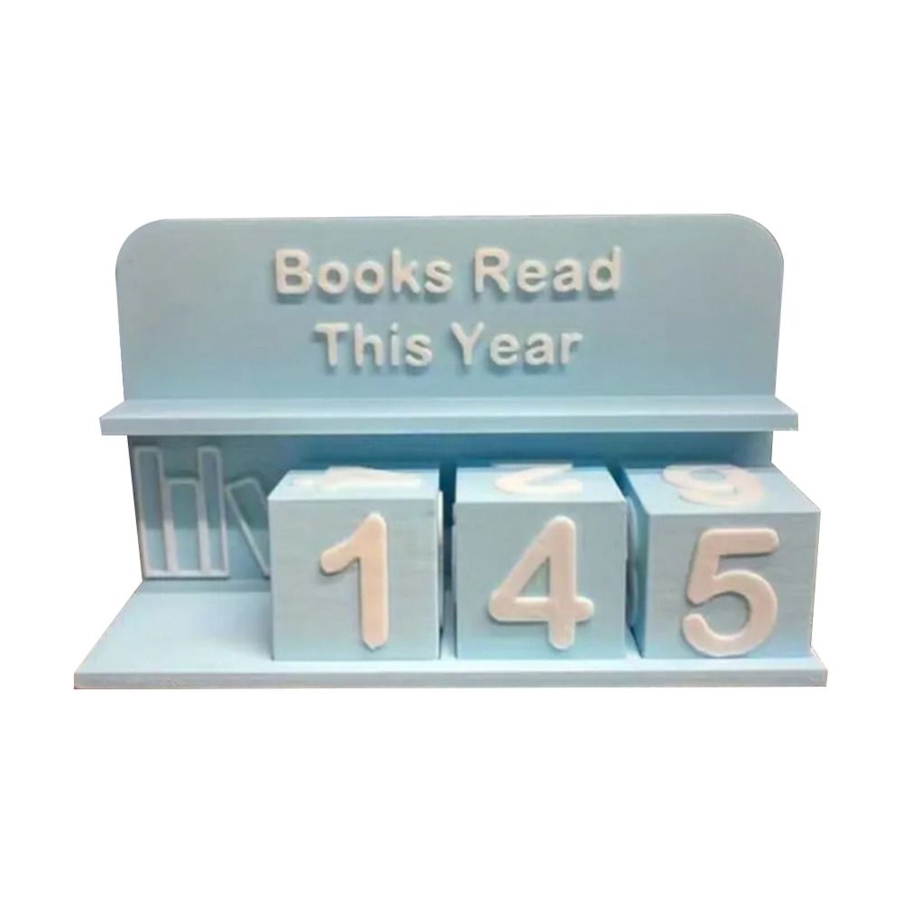 Wear Resist 3D Book Read Counter 3D Printed Reading Log New Bookshelf Counter  Librarian Desk