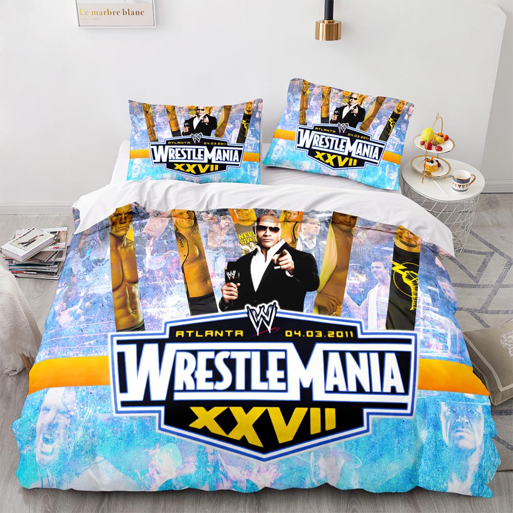 Wwe Eaw Постельное белье Односпальное Полуторное Двуспальное Queen King Размер Игровое постельное белье по рестлингу Взрослый Детская спальня Комплекты с пододеяльником 3D-печать 032