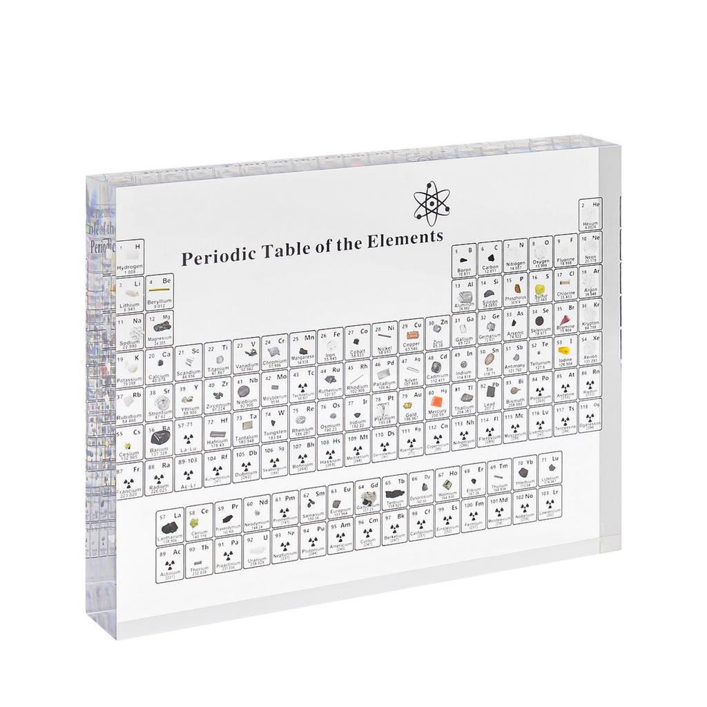 Акриловый встроенный дисплей периодической таблицы с физическими элементами