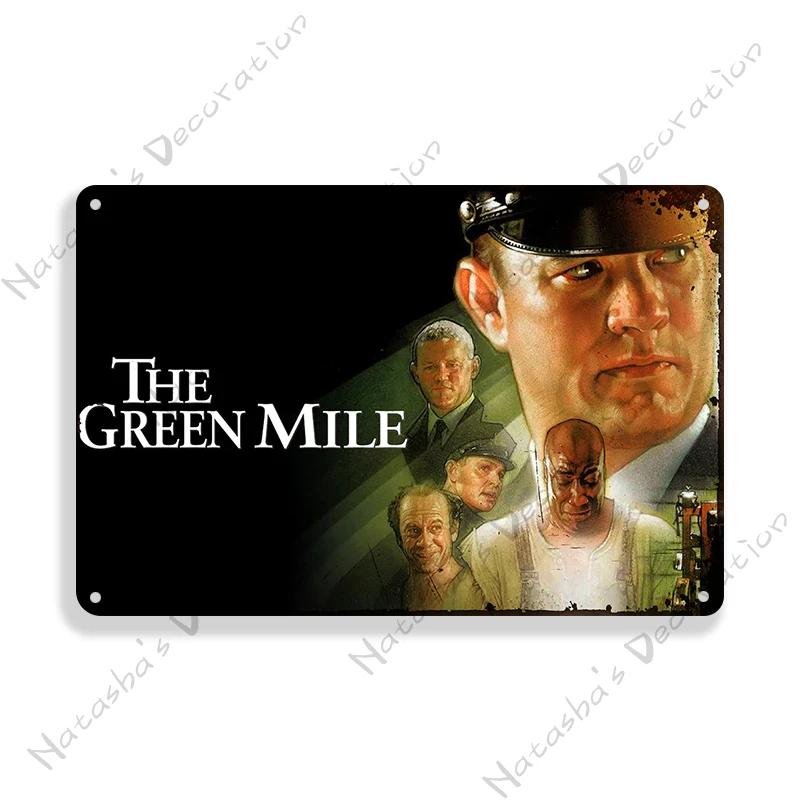 Кино Винтажный Постер Зеленая Миля Металлическая Табличка Ретро Металлический Постер Настенная Декоративная Табличка Дом Клуб Гараж Клуб Бар Металлическая Табличка