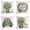 Bloom Decorative Pillow Covers Throw Pillow Covers for Sofa Buffalo Plaid Farmhouse Cushion Covers