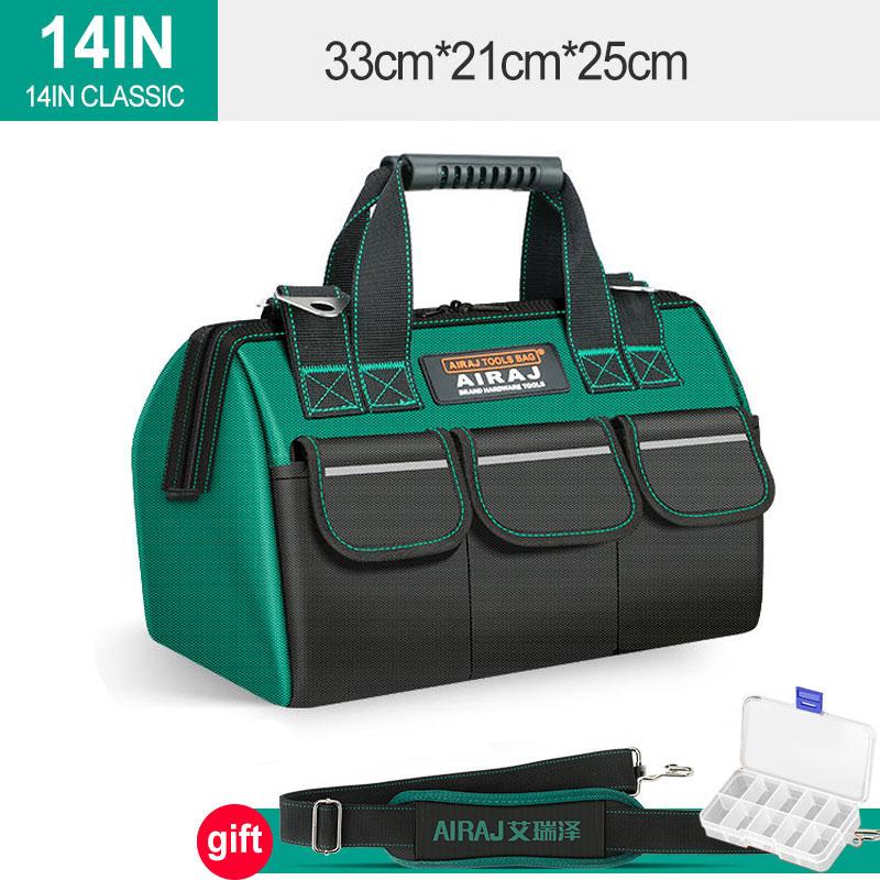 AIRAJ  New Electrician Tool Bag with Reflective Strip Oxford Cloth Wear-resistant Multi-Pocket Waterproof Storage Hand Bag