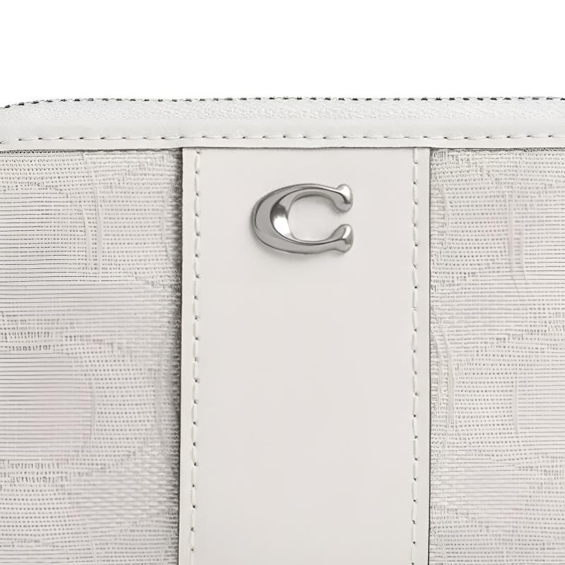 Coach Логотип Signature 11 Серебряная фурнитура Жаккардовая визитница Женская визитница Облачно-розовый CCA06-LHY27
