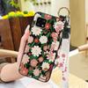 Shockproof Silicone Phone Case For Sharp Aquos Sense4 4G/Sense 5G Kickstand Waterproof Phone Holder Wristband Flower