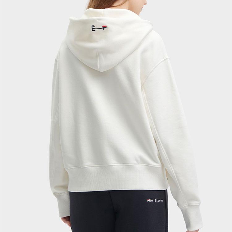 Fila Х Исследования Коллаборация Однотонный Логотип Худи Женские худи Кокосово-Белый F11W346205F-IV