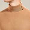 100% Australian Merino Wool High Collar Jacquard Wool Sweater for Men