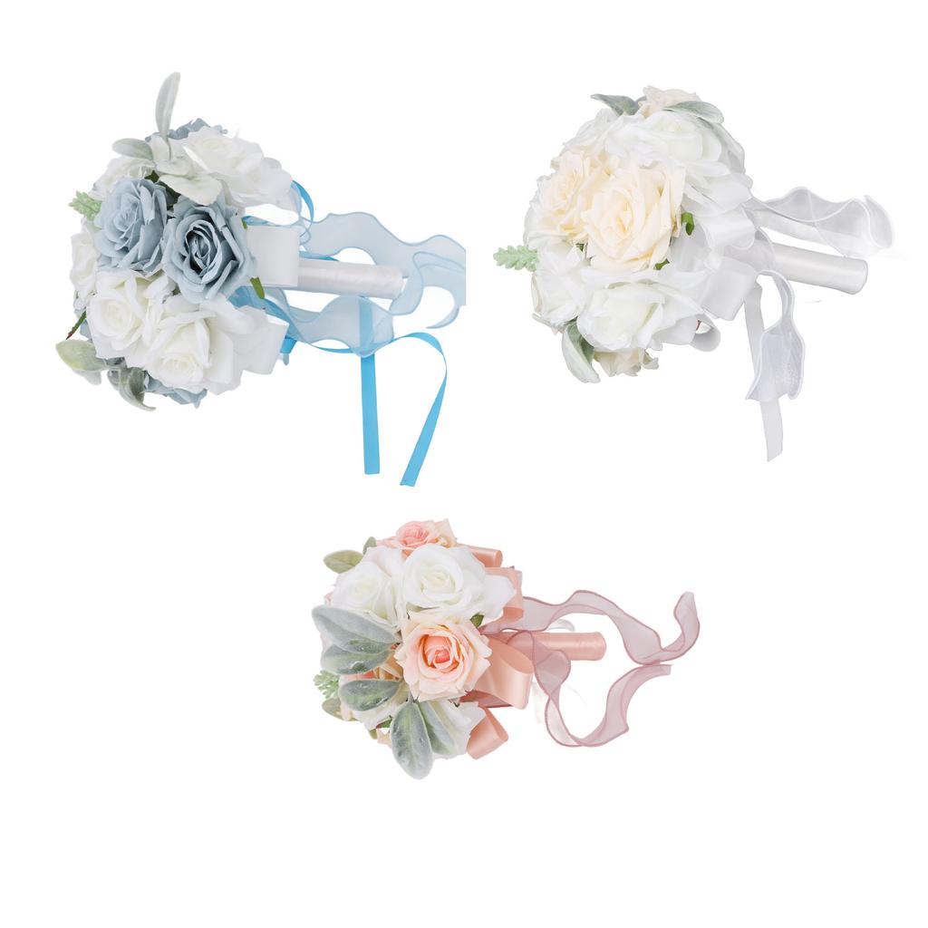 Свадебные букеты для невесты Мягкая лента для невесты Подружка невесты держит цветы Искусственная роза для свадьбы