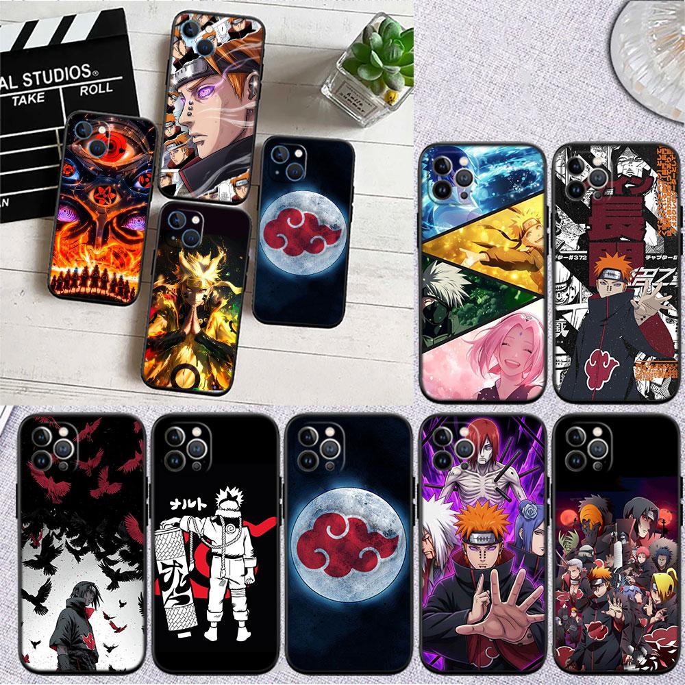 PP46 Чехол-бампер для телефона Samsung Galaxy S20 S21 S22 Ultra FE + Plus A21S A22 A24 A25 A26 A30 A30S A31 с принтом Наруто Акацуки