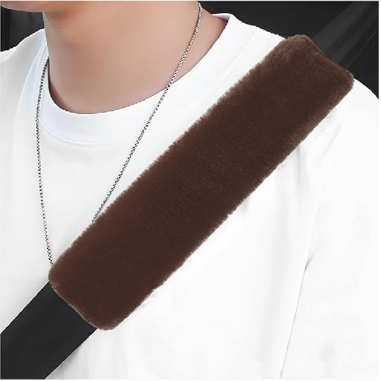 2 PCS Car Seat Belt Cover, Soft Auto Seatbelt Protector For A More Comfortable Driving, Warm Plush Seatbelt Shoulder Neck Pad Cushion Fit For All
