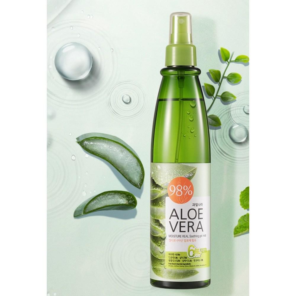 Kwailnara Aloe Vera Moisture Real Успокаивающий гель-спрей, 310мл, 10 шт.