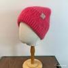 Rabbit fur knitted hat men's and women's fashion street tide brand cloth label wool hat autumn and winter warm hat cold cover hat