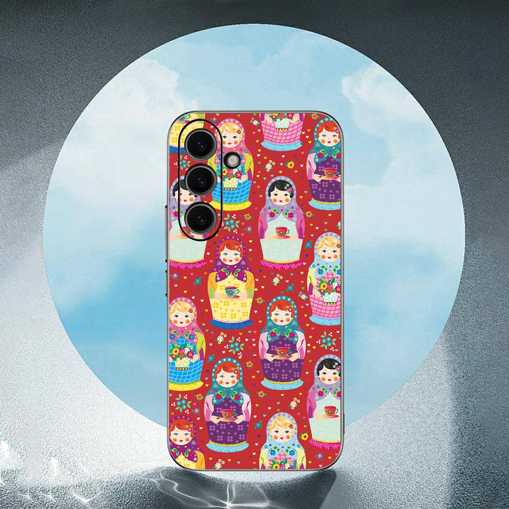 Russian Dolls Matryoshka For Samsung Galaxy S23 S24 S25 Ultra S22 Plus S21 Black Soft Case Waterproof Soft Case