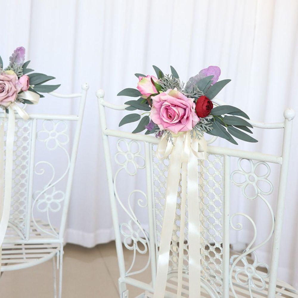 Лента Свадебный Автомобиль Цветочный Романтический Свадебный Бант Украшение Цветок Церемония Вечеринка Декор