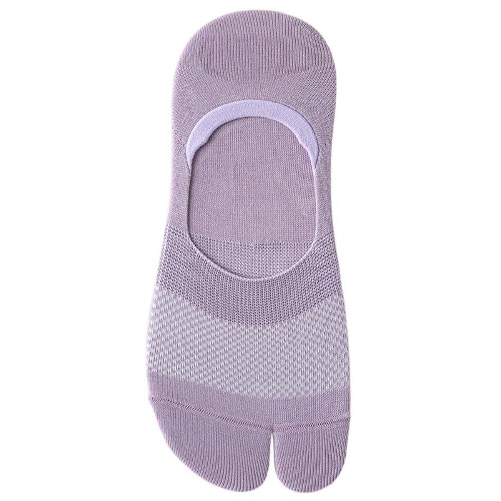 Solid Color Invisible Tabi Socks Cotton Non-slip Two Toe Socks Separate Toe Boat Socks Sports