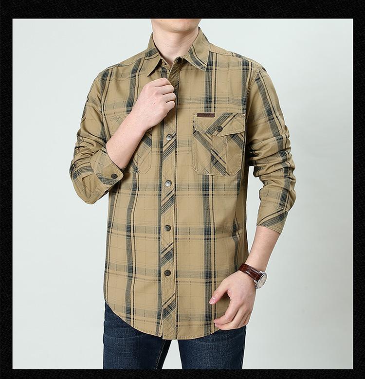 2024 Men's Winter Fleece-Lined Plaid Shirt – Plus Size, Long Sleeve, Casual Cotton Trendy Shirt