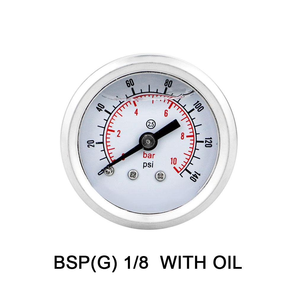 MAIRUIKESI Liquid filled Price Pressure Gauges 40mm(1.5") Back Connection Stainless Steel Case Brass Joint Water Gas Manometer