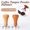 51/53/58 мм Темпер для эспрессо, порошковый, деревянная ручка, кофейный плоский темпер, молоток, основание из нержавеющей стали, кофейные аксессуары бариста