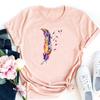 Прекрасный стиль перьев, тренд 90-х годов, милая футболка, модная футболка, одежда, повседневная женская футболка с коротким рукавом и принтом, женская футболка с графикой