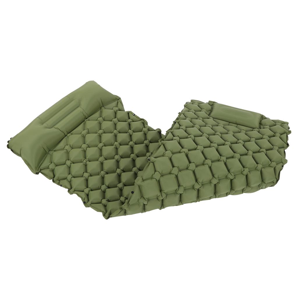 Camping Sleeping Pad Mat Inflatable Cushion Air Mattress for Outdoor Travelling UseMilitary Green
