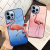 Animal Flamingo Case For Iphone 14 13 11 12 Pro Max Mini Xs Xr X 7 8 6s Plus Se 2022 Tempered Glass Cover Coque Shell Funda