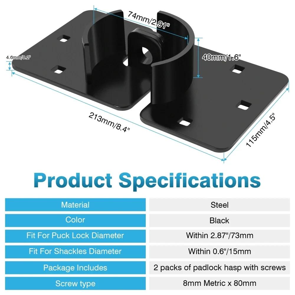 2Pcs Garage Shed Door Lock Keyed Alike Hidden Shackle Padlock Security Trailer Trucks Van Warehouse Door Reinforced Hidden Lock