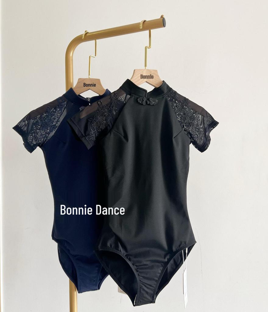 Балетный купальник Bonnie с коротким рукавом для женщин - костюм для танцев в китайском стиле с воротником-стойкой, подходит для взрослых занятий гимнастикой и тренировок.