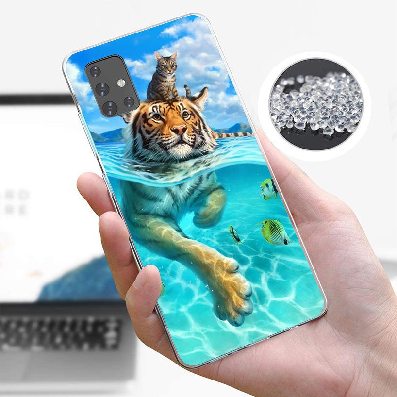 Cool Animal Big Cat Tiger Cover Phone Case For Samsung Galaxy A12 A22 A32 A52 A72 A02S Phone Case Note 20 Ultra 10 S10 Plus A51
