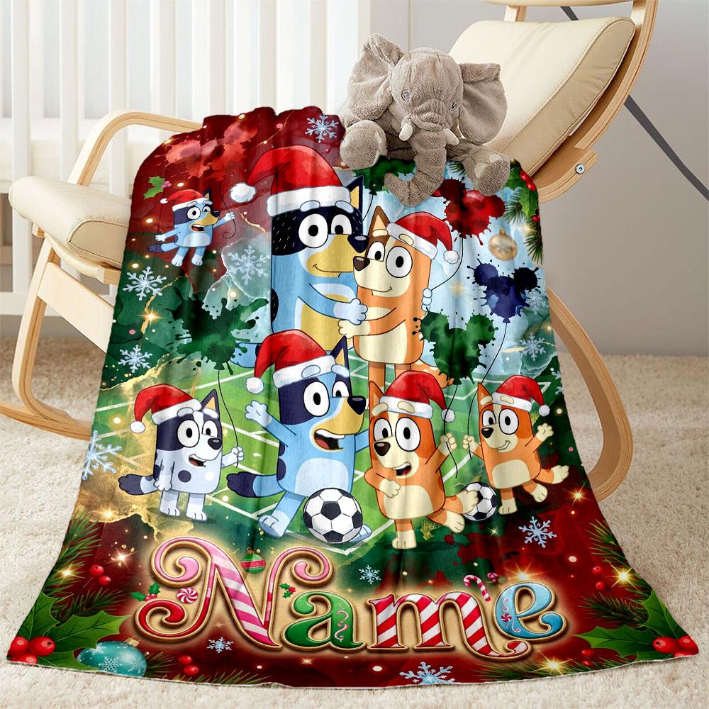 Christmas Friends Celebration Customize Your Name Blanket Multi-purpose Customizable Blanket Warmthful Decor Great for Nap Living Room Office Couch